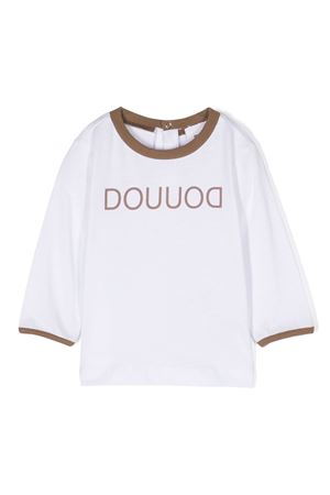 white cotton tshirt DOUUOD KIDS | DT8500Z0761100BG